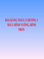 Bài giảng Toán 1 Chương 1 bài 3: Hình vuông, hình tròn
