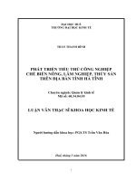 Phát triển tiểu thủ công nghiệp chế biến nông, lâm nghiệp và thủy sản trên địa bàn tỉnh hà tĩnh 