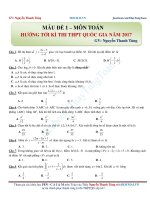 Đề thi toán hướng tới kỳ thi THPTQG 2017 thầy Nguyễn Thanh Tùng