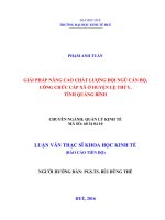 Giải pháp nâng cao chất lượng đội ngũ cán bộ, công chức cấp xã ở huyện lệ thủy, tỉnh quảng bình 