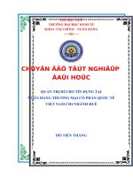 Quản trị rủi ro tín dụng tại ngân hàng thương mại cổ phần quốc tế việt nam  chi nhánh huế 