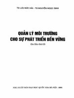 QUẢN LÝ MÔI TRƯƠNG CHO SỰ PHÁT TRIỂN BỀN VỮNG TIẾP THEO