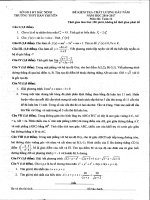 Đề thi KS chất lượng đầu năm học 2017 môn Toán Lớp 12