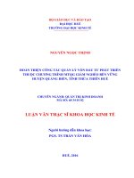 Hoàn thiện công tác quản lý vốn đầu tư phát triển thuộc chương trình MTQG giảm nghèo bền vững huyện quảng điền, tỉnh thừa thiên huế giai đoạn 2016 2020 