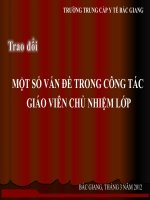 Bài giảng một số vấn đề trong công tác giáo viên chủ nhiệm lớp 
