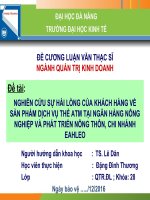 slide bảo vệ luận văn kinh tế NGHIÊN CỨU SỰ HÀI LÒNG CỦA KHÁCH HÀNG VỀ SẢN PHẨM DỊCH VỤ THẺ ATM TẠI NGÂN HÀNG NÔNG NGHIỆP VÀ PHÁT TRIỂN NÔNG THÔN