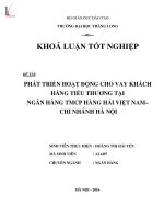 Phát triển hoạt động cho vay khách tiểu thương tại ngân hàng TMCP hàng hải việt nam  chi nhánh hà nội