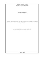 áp dụng kỹ thuật khai phá dữ liệu dự báo thuê bao rời mạng trong mạng di động (tt) 