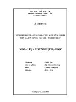 Đánh giá hiệu quả sử dụng đất sản xuất nông nghiệp trên địa bàn huyện cẩm khê   tỉnh phú thọ  