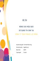 Nâng cao hiệu quả sử dụng tài sản tại công ty TNHH thương mại và sản xuất lợi đông 