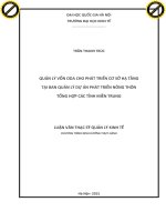 Quản lý vốn ODA cho phát triển cơ sở hạ tầng tại ban quản lý dự án phát triển nông thôn tổng hợp các tỉnh miền trung 