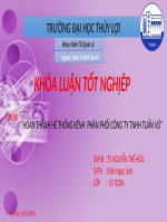 Khóa luận tốt nghiệp HOÀN THÀNH HÊ THỐNG KÊNH  PHÂN PHỐI CÔNG TY TNHH TUẤN VŨ