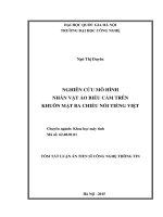 Luận án tiến sĩ nghiên cứu mô hình nhân vật ảo biểu cảm trên khuôn mặt ba chiều nói tiếng việt (TT) 