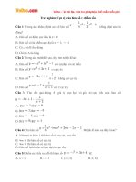 Bài tập trắc nghiệm cực trị của hàm số và điểm uốn (Có đáp án)