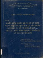 Luận văn Phân tích thiết kế CSDL mạng điện thoại nội hạt