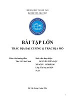 BÀI TẬP LỚN TRẮC ĐỊA ĐẠI CƯƠNG  TRẮC ĐỊA MỎ