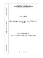 ĐỊNH GIÁ ĐIỆN CHO NHÀ MÁY ĐIỆN GIÓ TẠI VIỆT NAM