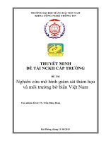 Nghiên cứu mô hình giám sát thảm họa và môi trường bờ biển việt nam