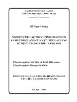 Luận án tiến sĩ nghiên cứu cấu trúc, tính chất điện và huỳnh quang của vật liệu lai nano sử dụng trong chiếu sáng mới (TT) 