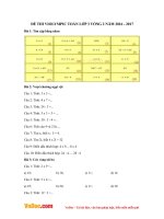 Đề thi Violympic Toán lớp 3 vòng 2 năm 2016 - 2017