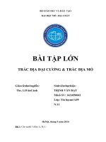 BÀI TẬP LỚN TRẮC ĐỊA ĐẠI CƯƠNG  TRẮC ĐỊA MỎ