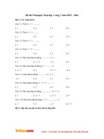Đề thi Violympic Toán lớp 1 vòng 7 năm 2015 - 2016