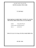Tổng hợp quan điểm trực tuyến của người tiêu dùng theo tính năng của sản phẩm (tt) 
