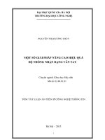 Luận án tiến sĩ một số giải pháp nâng cao hiệu quả hệ thống nhận dạng vân tay (TT) 