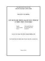 Xây dựng hệ thống đại số máy tính xử lý biểu thức toán học (TT) 