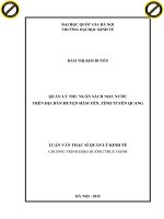 Quản lý thu ngân sách nhà nước trên địa bàn huyện hàm yên, tỉnh tuyên quang 