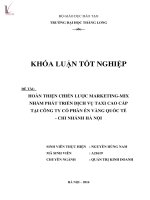 Hoàn thiện chiến lược marketing mix nhằm phát triển dịch vụ taxi cao cấp tại công ty cổ phần én vàng quốc tế   chi nhánh hà nội