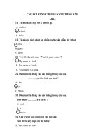 CÂU hỏi RUNG CHUÔNG VÀNG TIẾNG ANH 2016