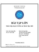 BÀI TẬP LỚN TRẮC ĐỊA ĐẠI CƯƠNG  TRẮC ĐỊA MỎ