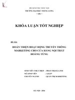 Hoàn thiện hoạt động truyền thông marketing cho cửa hàng nội thất hoàng tùng