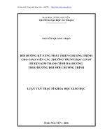 Bồi dưỡng kỹ năng phát triển chương trình cho giáo viên các trường trung học cơ sở huyện kim thành tỉnh hải dương theo hướng đổi mới chương trình 