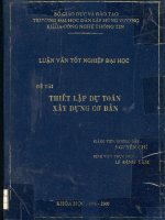 Luận văn Thiết lập dự toán xây dựng cơ bản