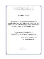 PHÂN TÍCH VÀ ĐỀ XUẤT MỘT SỐ BIỆN PHÁP NHẰM NÂNG CAO CHẤT LƯỢNG THI CÔNG CHẾ TẠO KHỐI CHÂN ĐẾ DÀN KHOAN TẠI CÔNG TY CỔ PHẦN DỊCH VỤ CƠ KHÍ HÀNG HẢI (PTSC M&C)