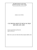 Luận án tiến sĩ các phương pháp xây dựng ma trận biến đổi axít amin TT 