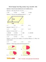 Đề thi Violympic Toán Tiếng Anh lớp 5 vòng 1 năm 2015 - 2016