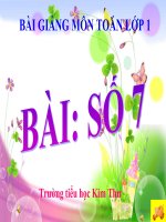 Bài giảng Toán 1 chương 1 bài 11: Số 7