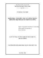 Khôi phục ảnh siêu âm cắt lớp sử dụng dbim hỗ trợ bởi quyết định ngưỡng 