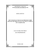 PHÂN TÍCH ĐỀ XUẤT MỘT SỐ GIẢI PHÁP HOÀN THIỆN KIỂM SOÁT HỆ THỐNG SẢN XUẤT TẠI CÔNG TY TNHH NN MTV CƠ KHÍ HÀ NỘI