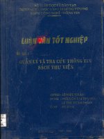 Luận văn Quản lý và tra cứu thông tin sách thư viện