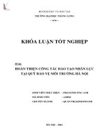 Hoàn thiện công tác đào tạo nhân lực tại quỹ bảo vệ môi trường hà nội