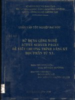 Luận văn sử dụng công nghệ active server pages để viết chương trình đăng ký học phần từ xa