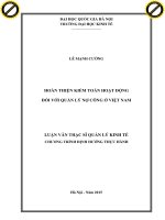 Hoàn thiện kiểm toán hoạt động đối với quản lý nợ công ở việt nam 