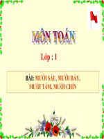 Bài giảng Toán 1 chương 3 bài 7: Mười sáu, mười bảy, mười tám, mười chín