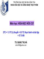 Phần 1: Hóa học hữu cơ và các hợp chất của chúng