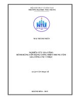 Nghiên cứu gia công bánh răng côn răng cong trên trung tâm gia công CNC 3 trục