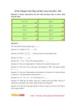 Đề thi Violympic Toán Tiếng Anh lớp 5 vòng 3 năm 2015 - 2016